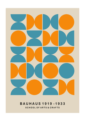 Turquoise and Orange Bauhaus | Luxe Poster Co