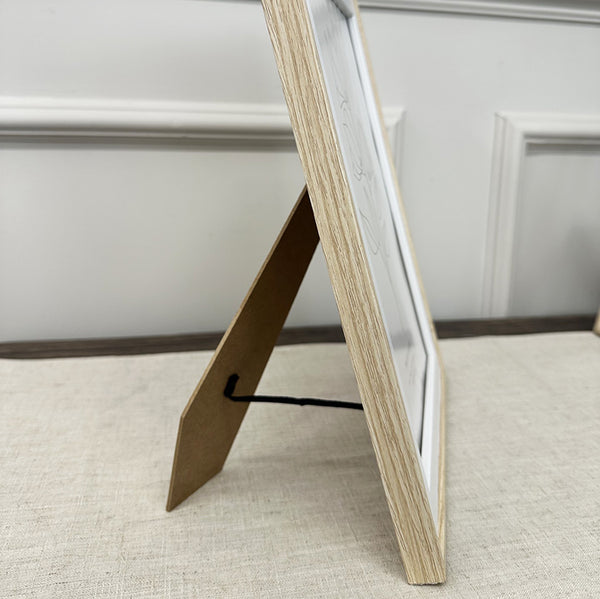 10x8" Photo Frame | Light Wood & White