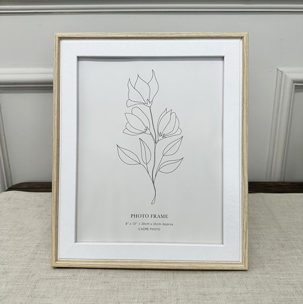 10x8" Photo Frame | Light Wood & White