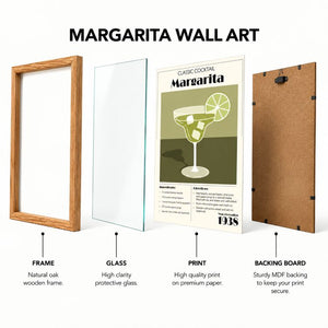 Framed 30x40cm Cocktail Art | Margarita