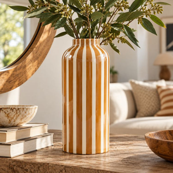 Toffee Stripe Vase | 30 cms