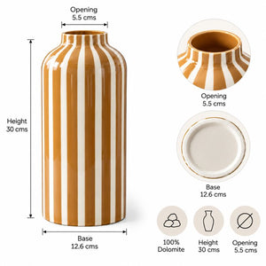 Toffee Stripe Vase | 30 cms