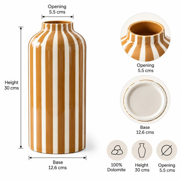 Toffee Stripe Vase | 30 cms