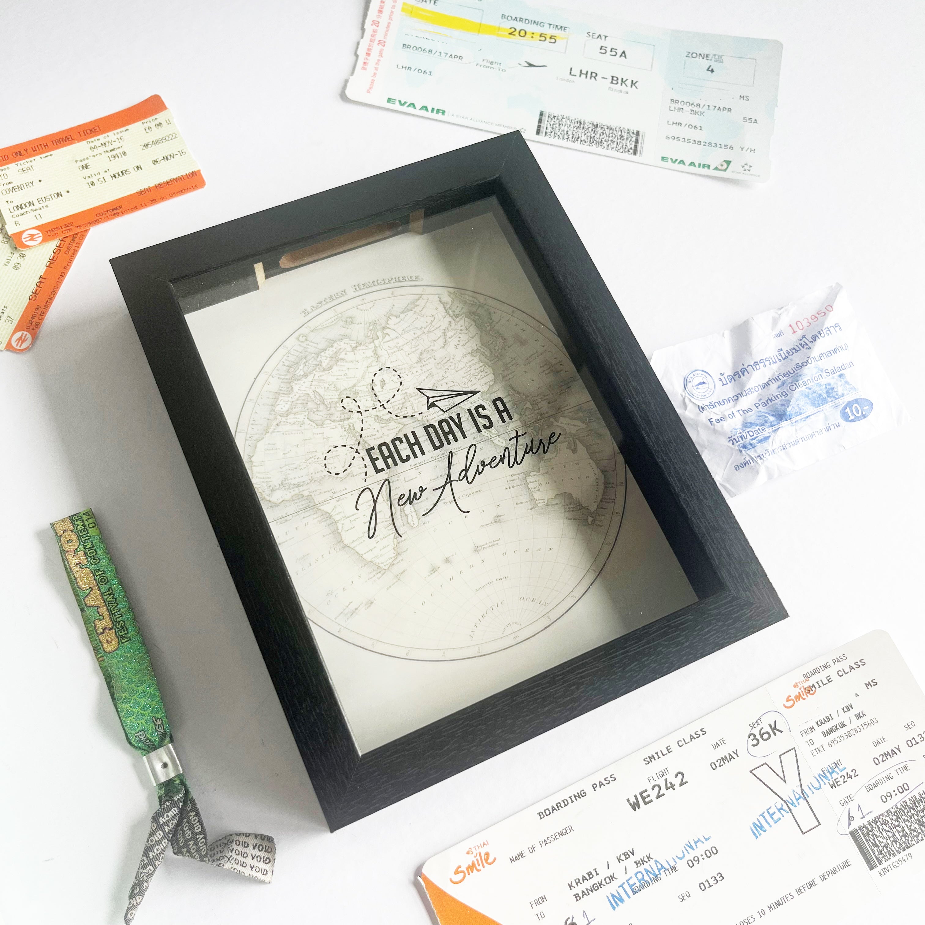 Adventures Memory Box Personalised Adventure Memory Ticket Picture Frame