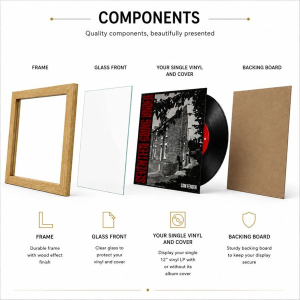 Set of 2 12" Vinyl Album Cover Frames | Oxford Oak Effect