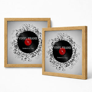 Set of 2 12" Vinyl Album Cover Frames | Oxford Oak Effect