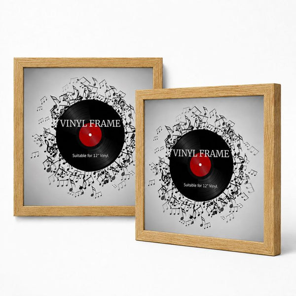 Set of 2 12" Vinyl Album Cover Frames | Oxford Oak Effect
