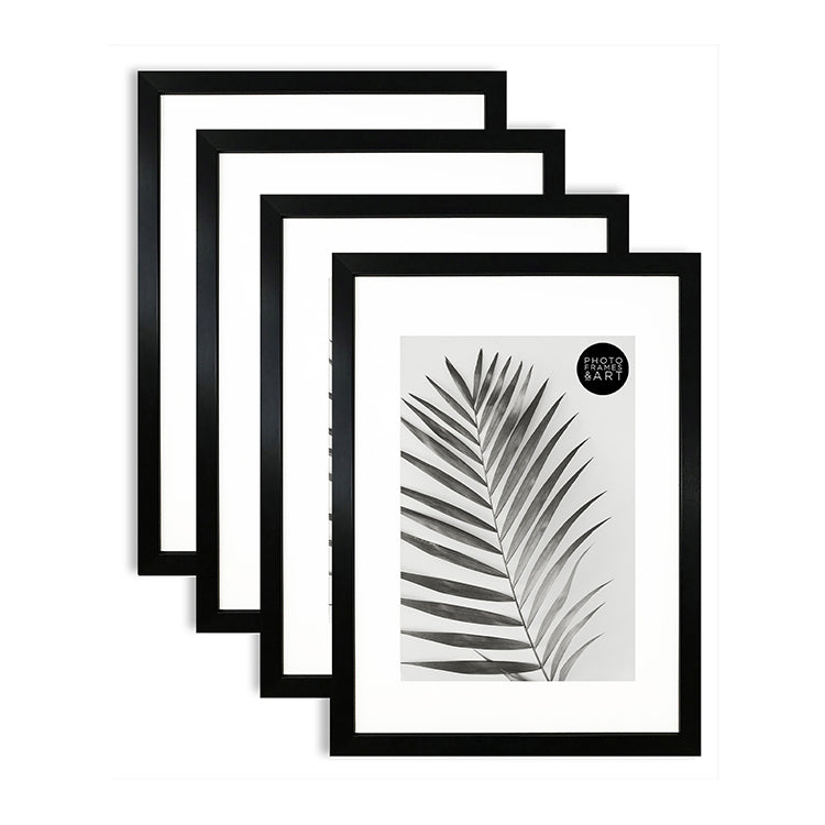 Set of 4 A3 Poster Frame For A4 Print With Mount | Oxford Black