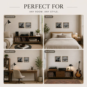 Set of 2 12" Vinyl Album Cover Frames | Oxford Oak Effect
