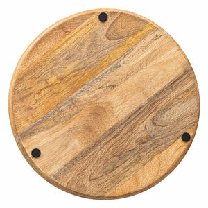 Geo Enamel Mango Wood Plate 35 cm | Choice of 3 colours