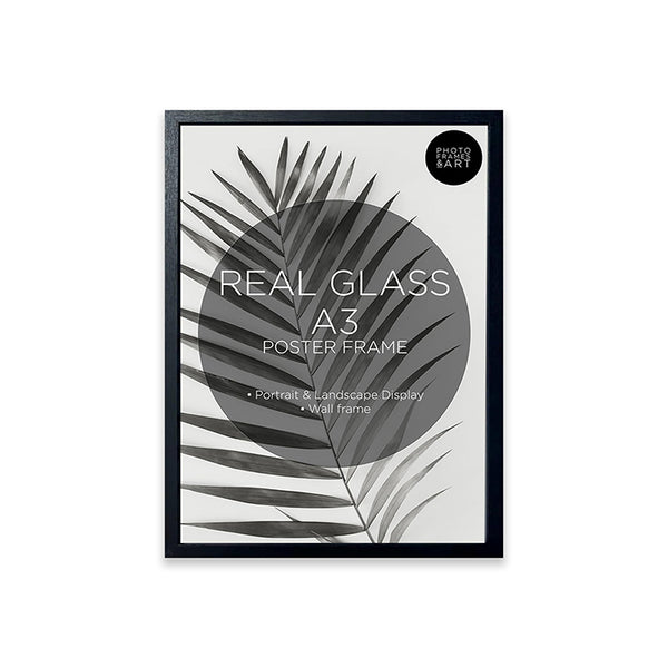 A3 Black Photo Frame With Glass | Set Of 3