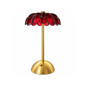 Glass LED FLower Lamp 30cm | Burgundy
