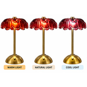 Glass LED FLower Lamp 30cm | Burgundy