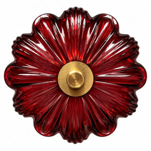 Glass LED FLower Lamp 30cm | Burgundy