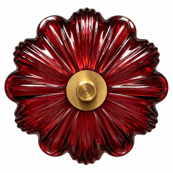 Glass LED FLower Lamp 30cm | Burgundy