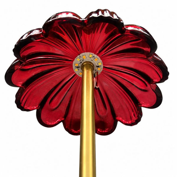 Glass LED FLower Lamp 30cm | Burgundy