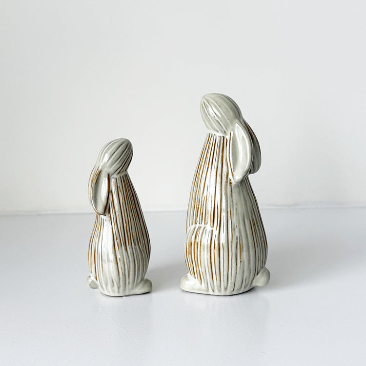 Ribbed Bunny Ornaments | Two Sizes