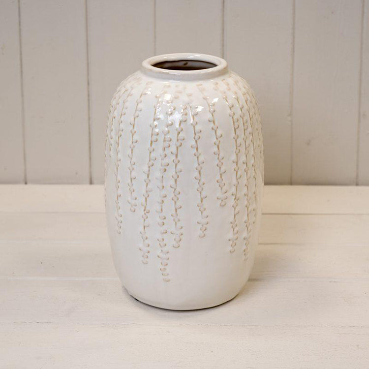 Ceramic Textured Vase | White