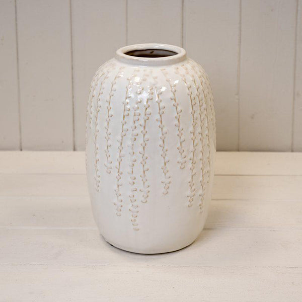 Ceramic Textured Vase | White