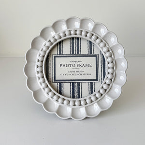 Scalloped Beaded Brocante Picture Frames | Set of two