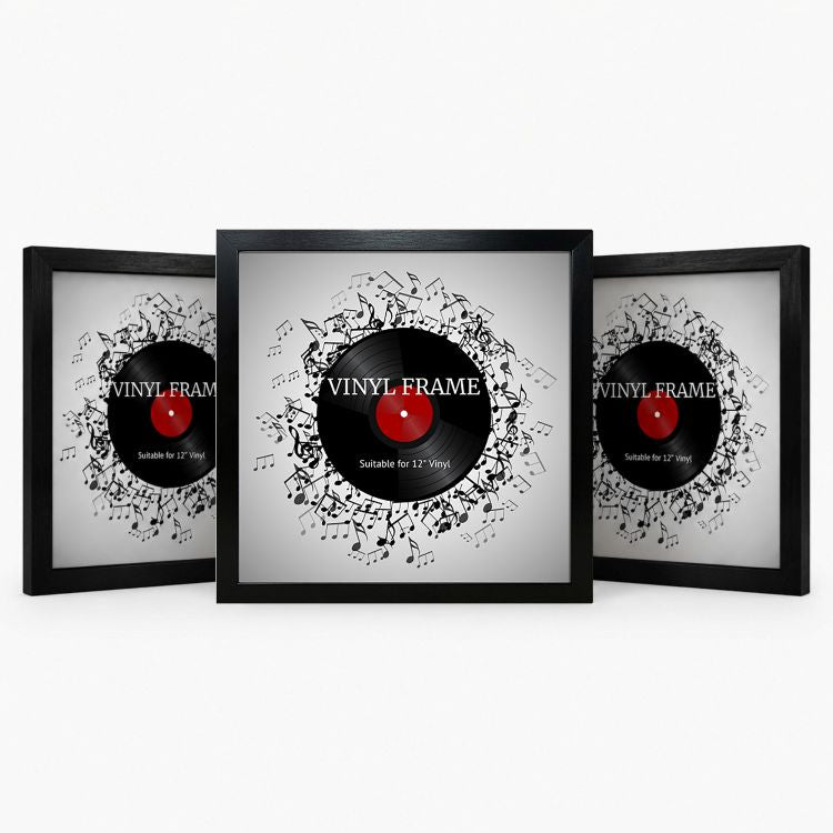 Set of 3 12" Vinyl Album Cover Frames | Oxford Black
