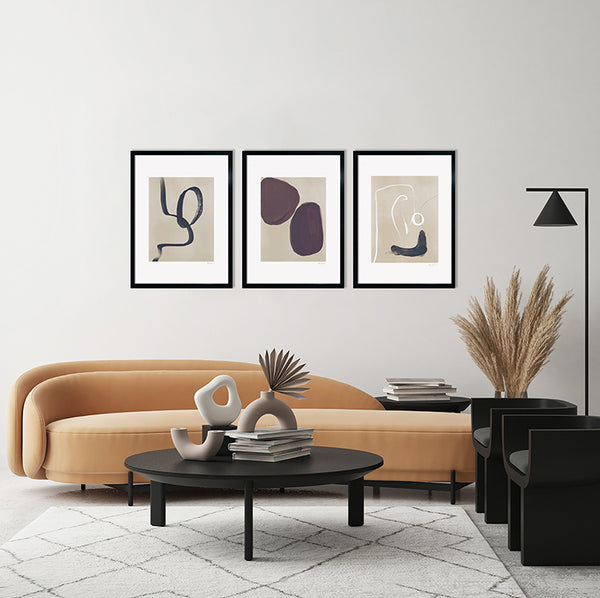 Set of 3 A2 Poster Frame for A3 Print With Mount | Oxford Black