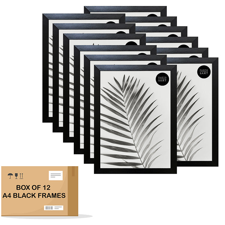 Set of 12 A4 Black Photo Frames | Oxford