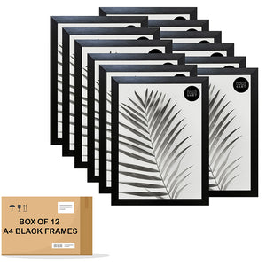Set of 12 A4 Black Photo Frames | Oxford