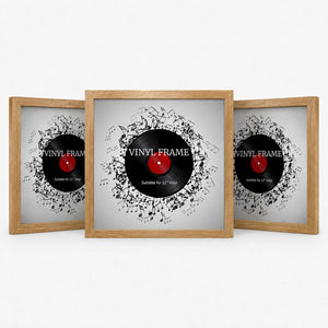 Set of 3 12" Vinyl Album Cover Frames | Oxford Oak Effect