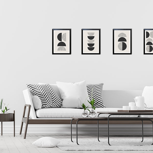 Set of 4 A3 Poster Frame For A4 Print With Mount | Oxford Black