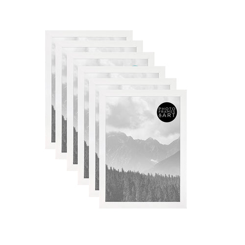 Set of 6 A4 White Photo Frames | Oxford