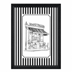 Framed 50x70cm Striped Wall Art | Cafe