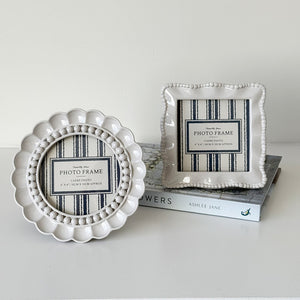Scalloped Beaded Brocante Picture Frames | Set of two