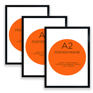 Set of 3 A2 Poster Frames | Oxford Black