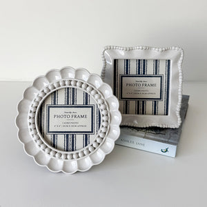 Scalloped Beaded Brocante Picture Frames | Set of two