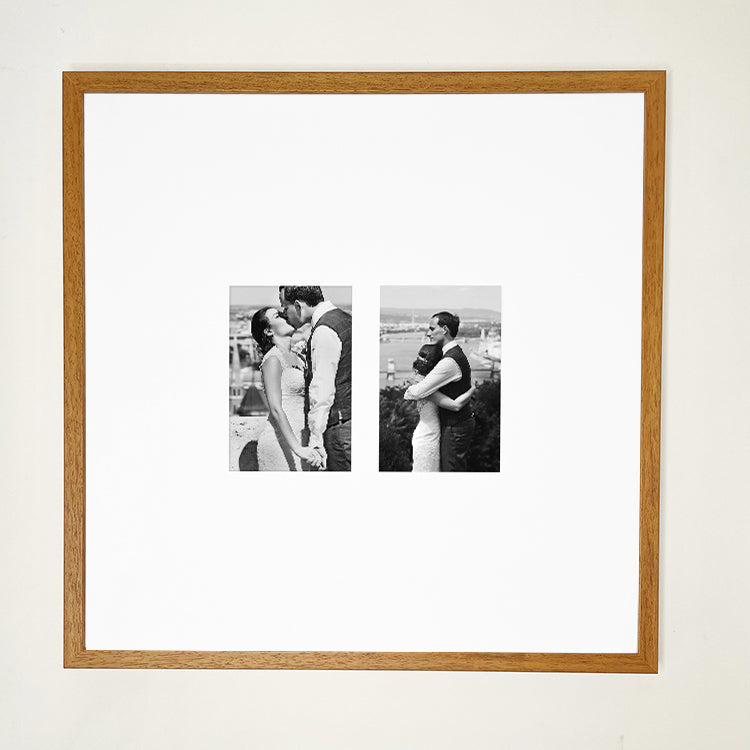 Oversized Mount Wooden 18x18" Oak Effect Frame For Two 6x4" | Signature Collection