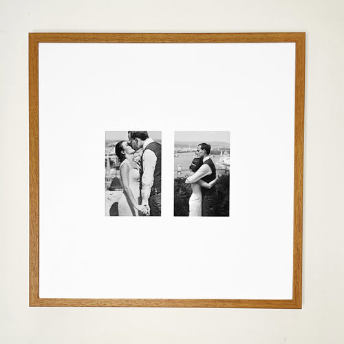 Oversized Mount Wooden 18x18" Oak Effect Frame For Two 6x4" | Signature Collection