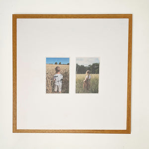 Oversized Mount Wooden 18x18" Oak Effect Frame For Two 6x4" | Signature Collection