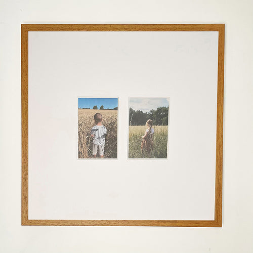Oversized Mount Wooden 18x18" Oak Effect Frame For Two 6x4" | Signature Collection