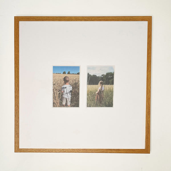 Oversized Mount Wooden 18x18" Oak Effect Frame For Two 6x4" | Signature Collection