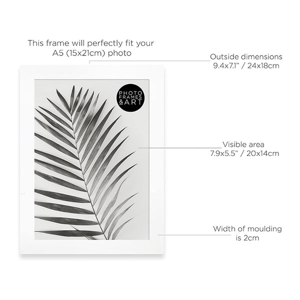 Set of 12 A5 White Photo Frames | Oxford