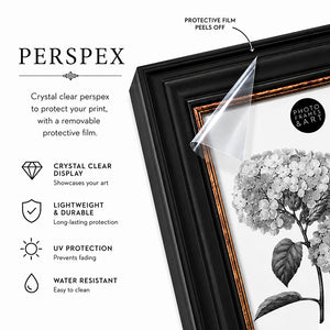 A2 Shabby Chic Poster Frame For A3 Print With Mount | Vintage Black