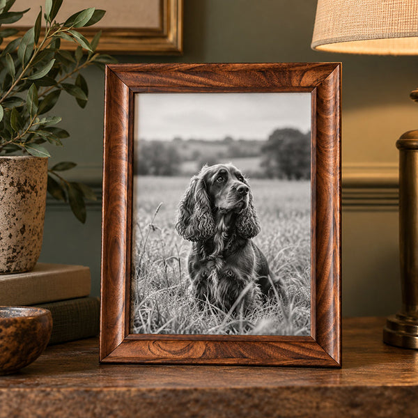 A4 Walnut Effect Photo Frame with Real Glass | Weymouth