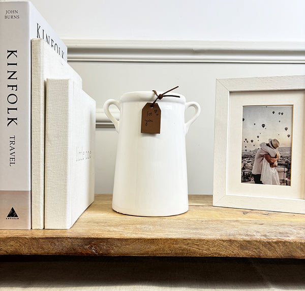 White Ceramic Milk Churn Vases | 2 Sizes Available