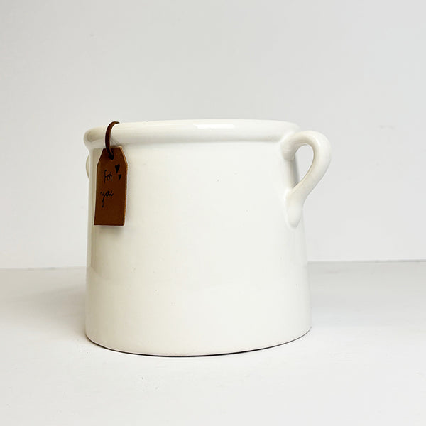 White Ceramic Milk Churn Vases | 2 Sizes Available