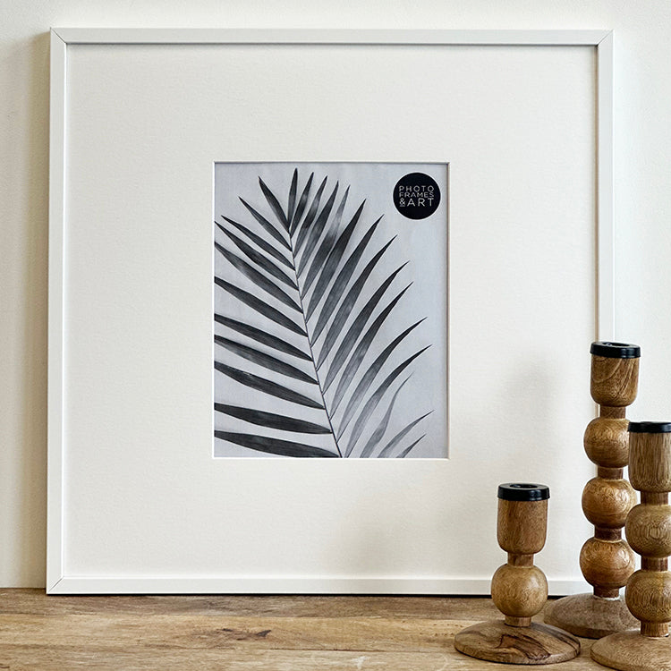 Oversized Mount Wooden 18x18" White Frame For 10x8" | Signature Collection
