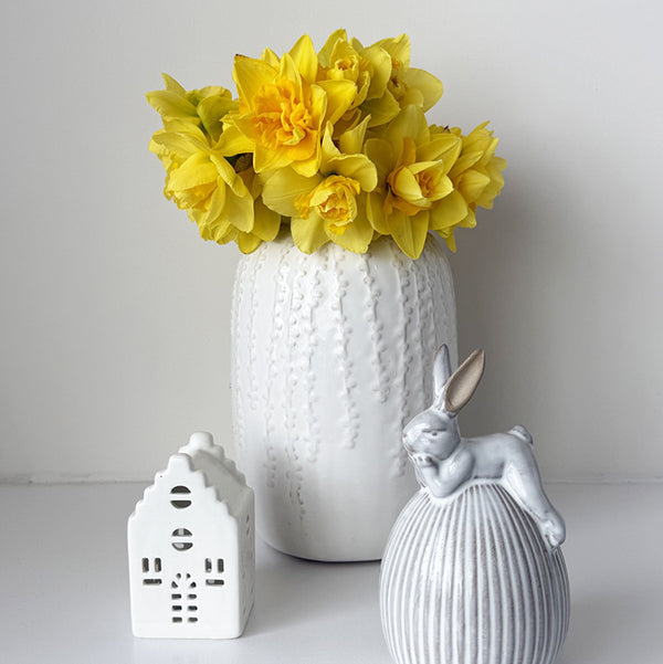 Ceramic Textured Vase | White