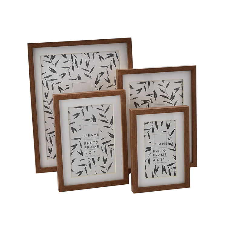 6x4 Frame for 5x3 With Glass | Teak Effect Photo Frame