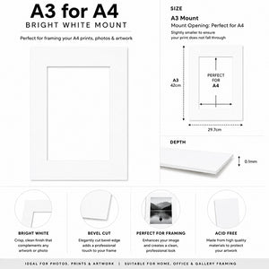 A3 mount for A4 print | Bright White