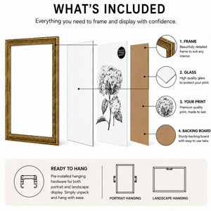A3 Traditional Antique Style Photo Frame | Gold
